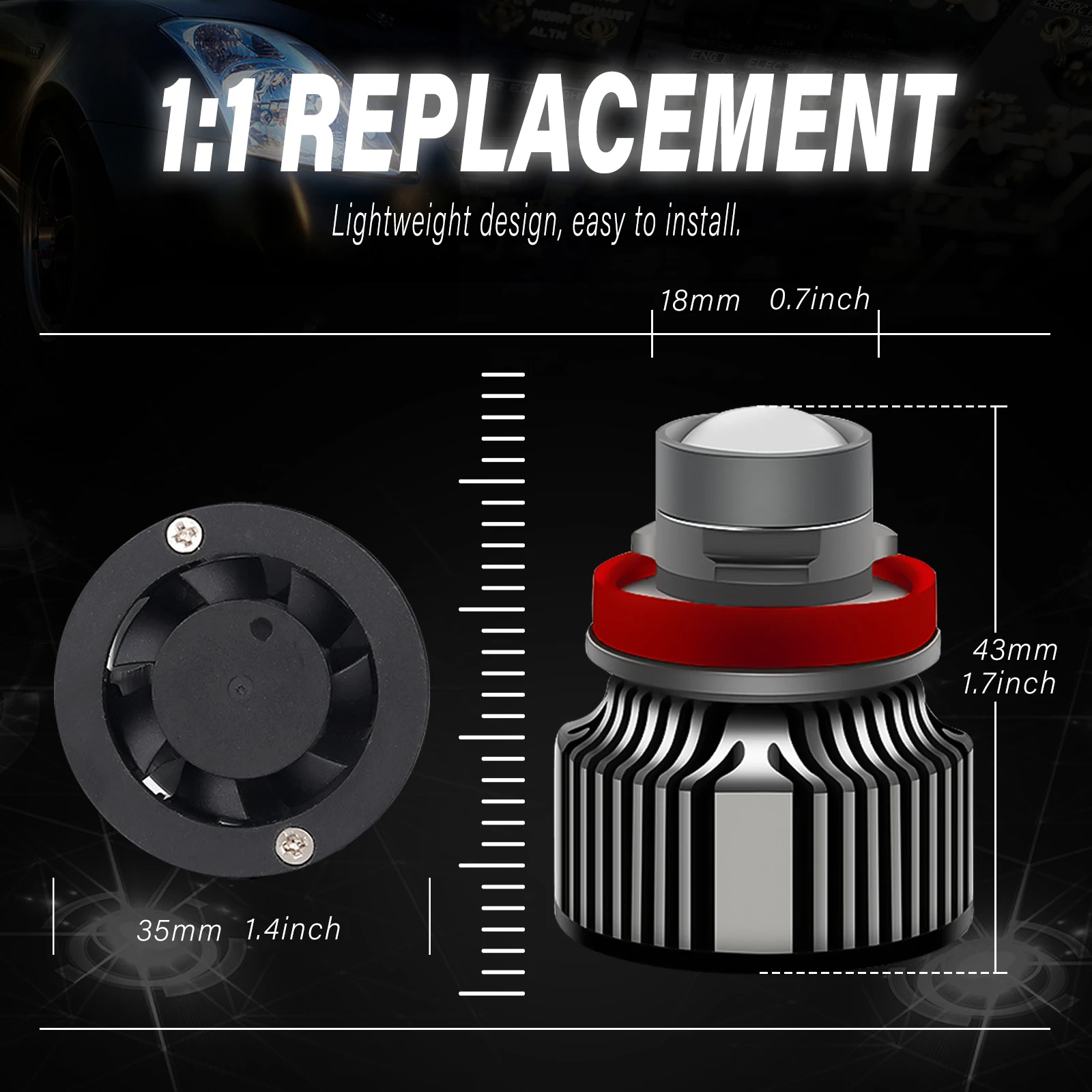 H11 LED-Nebelscheinwerferlampe – Laser Focus Lens Bewertung und Preis